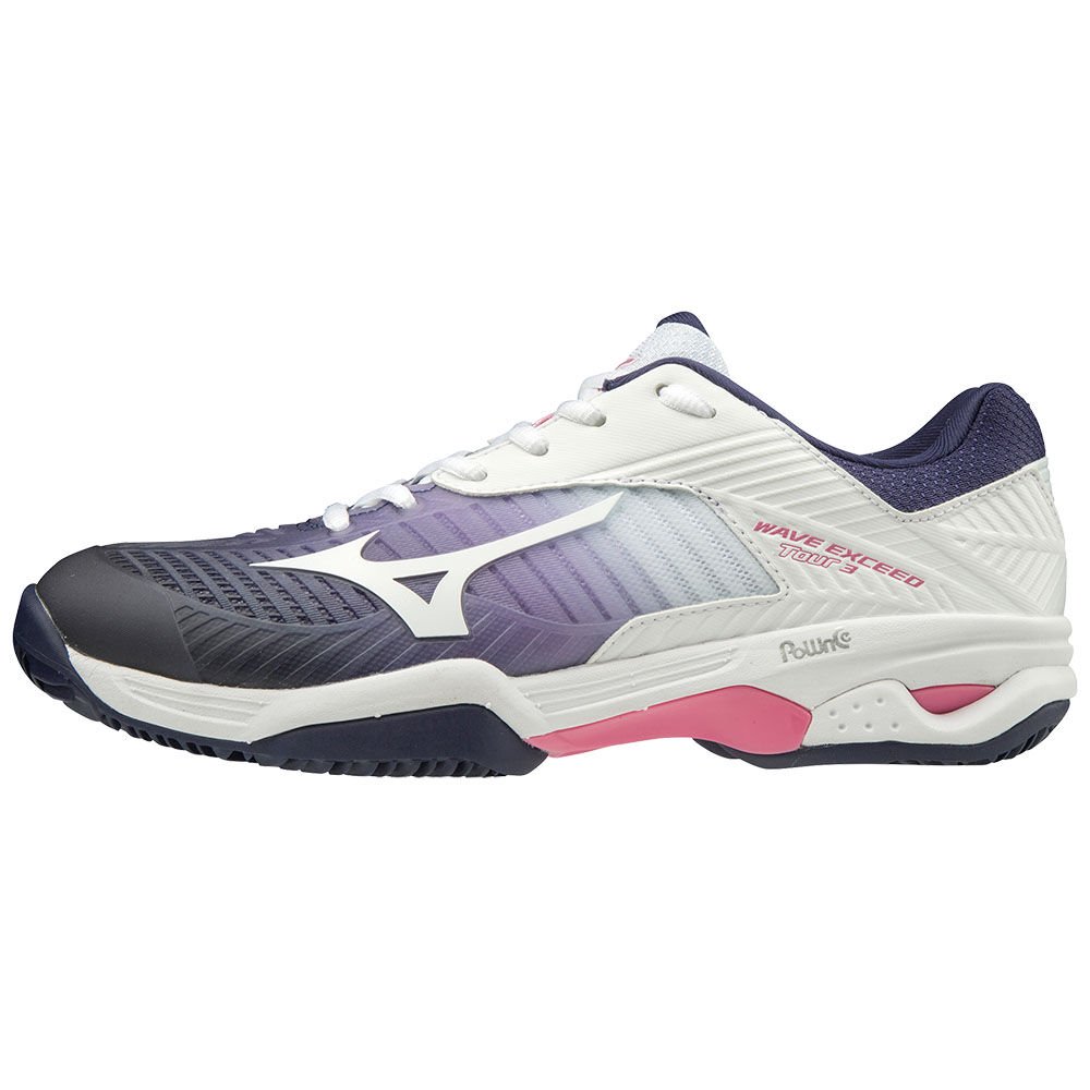 Mizuno Women's Tennis Shoes WAVE EXCEED TOUR 3CC White/Pink - BIPZJTQ-08